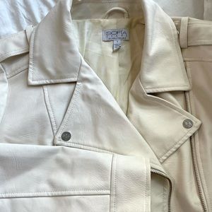 White/Cream faux leather jacket